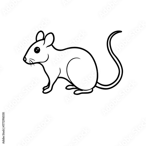 Illustration of a mouse on transparent background