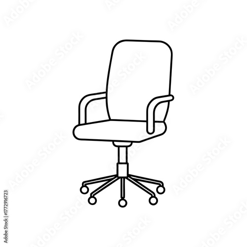 Outline of office chair on transparent background