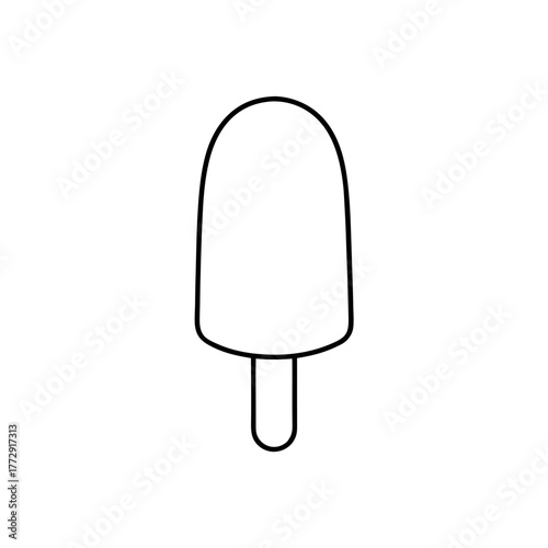 Simple popsicle line art on transparent background