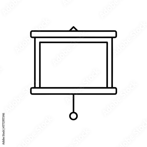 Outline projector screen on transparent background