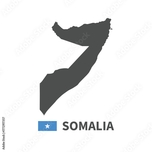 Somalia map flag illustration on white background