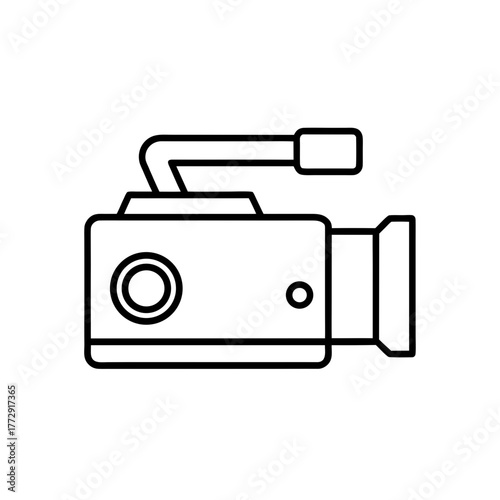 Simple outline of camera on transparent background