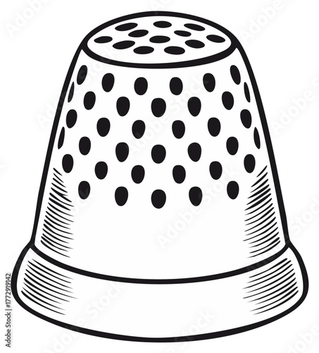 Retro Thimble with Punctured Surface for Sewing and Crafting Protection