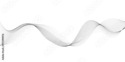 Abstract grey wave lines on transparent background. Digital frequency track equalizer. Abstract frequency sound wave lines and twisted curve lines background.	