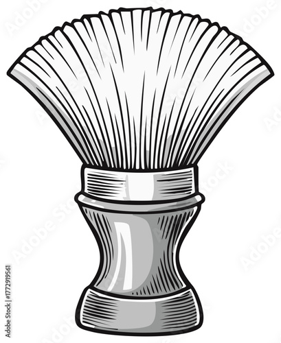 Vintage barber shaving brush illustration
