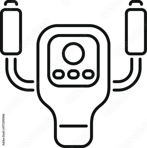 Remote control for drone showing modern technology, with antenna and buttons