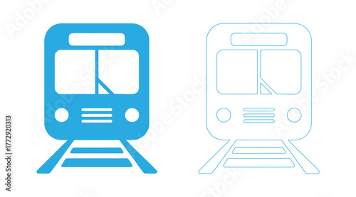 Train Front View Icon. Public Transportation, Railway Travel, Metro, and Urban Commuting Flat Icon Symbol for Transport Infrastructure Vector Design.