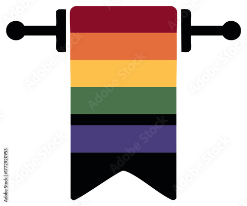 Rainbow striped banner vector illustration symbol of equality and love