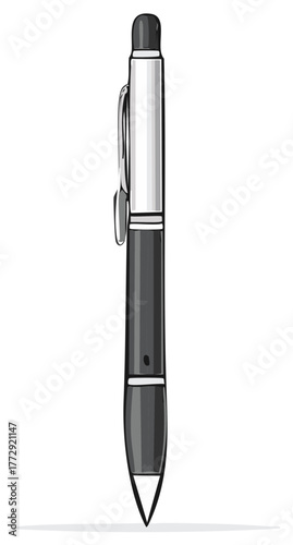 Stylized Illustration of Pen for Writing and Note Taking Tools