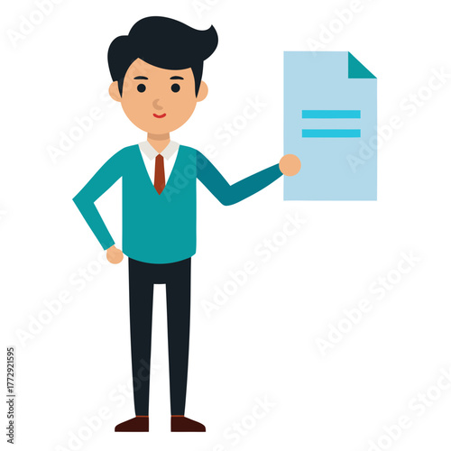 young founder explaining business plan 