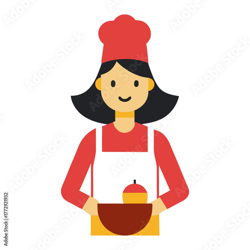 chef girl in a cap