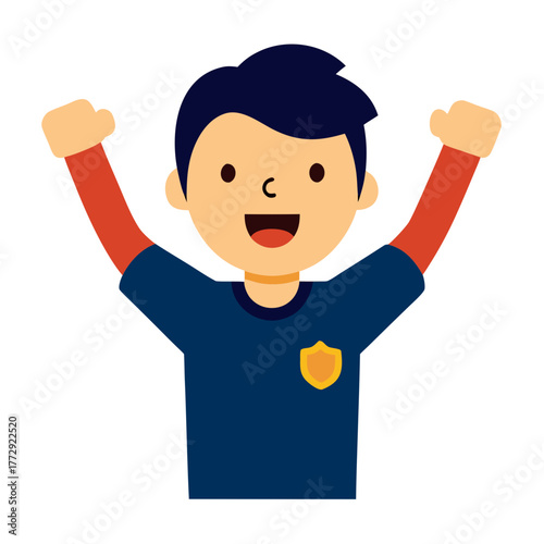 vector illustration of cheerful gamer 