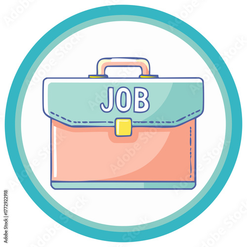 Stylized Briefcase Illustrating Job Opportunities and Career Prospects