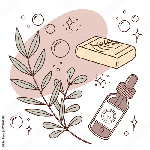 Handmade Soap Vector with Natural Skincare Design