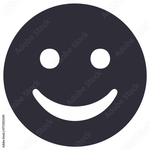 Simple Dark Gray Smiley Face Icon Expressing Happiness and Positivity