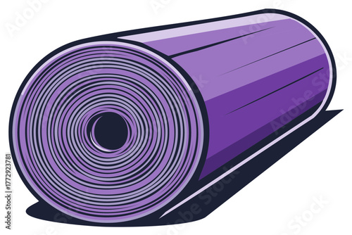 Rolled Up Yoga Mat Purple Exercise Fitness Equipment Training Health