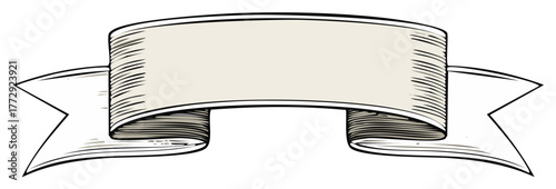 Vintage Ribbon Banner Empty Space for Text Retro Style