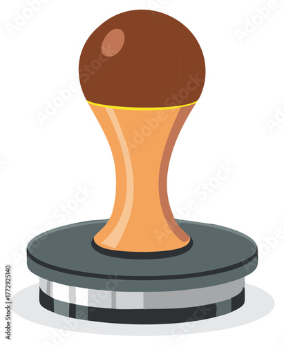 Traditional Rubber Stamp with Wooden Handle for Document Authentication