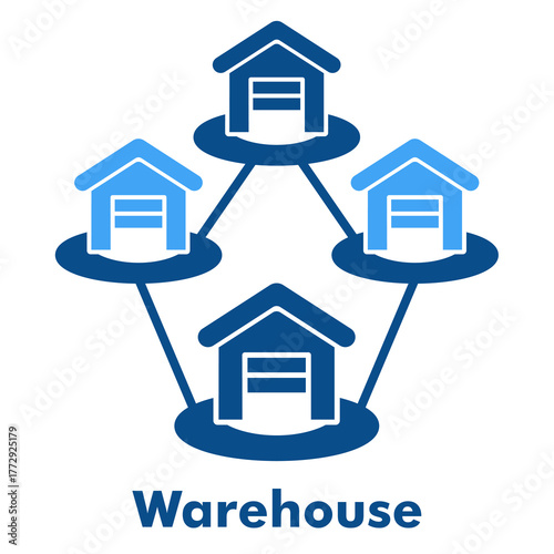 Warehouse Icon. Outline Color Icon Style for Storage and Inventory Management.