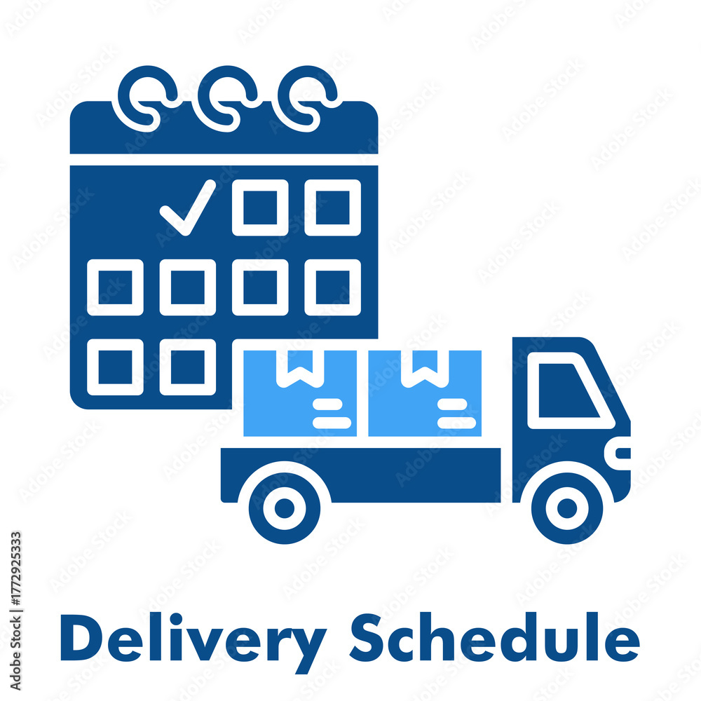 Fototapeta premium Delivery Schedule Icon. Outline Color Icon Style for Logistics Planning.