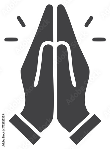 Hands in Prayer Position Symbolizing Hope and Gratitude Gesture Isolated