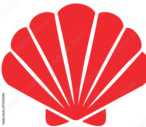Scarlet Sea Shell Graphic Illustration Marine Icon