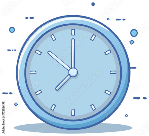 Clock face illustration showing hours minutes seconds time management design