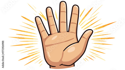 Cartoon Hand Giving High Five Vector Illustration for Social Media Celebrations