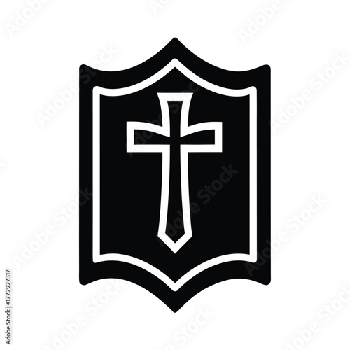 Cross Inside Bible Symbol Icon