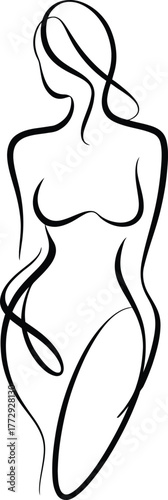 Abstract Female Torso Line Art woman figure