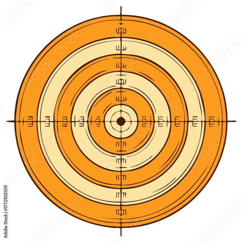 Concentric circles with crosshair graphic design abstract for aiming sport