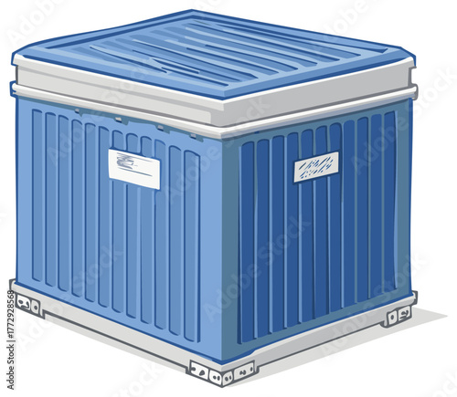 Blue Plastic Storage Box with Lid Offers Practical Container Solution for Storing Items and Transporting Goods Economically and Conveniently
