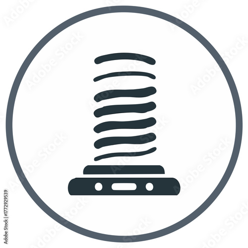 Smartphone wifi signal transmission symbol in a circle. Wireless network icon.