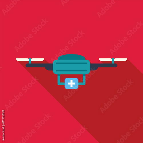 Medical drone carrying first aid supplies, representing rapid emergency response and healthcare innovation