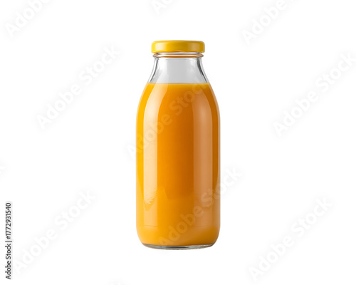 bottle of orange juice isolated