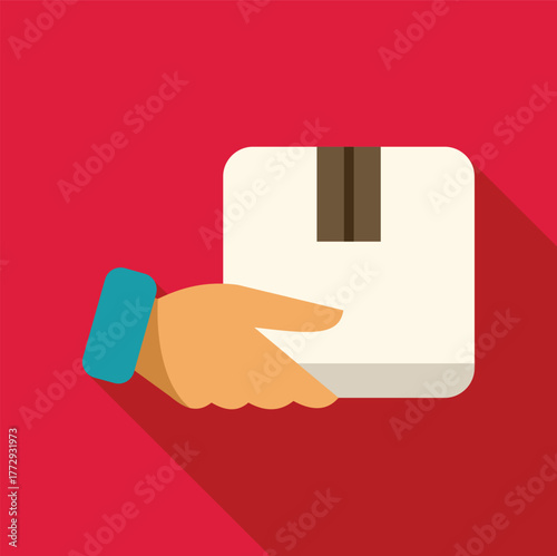 Hand holding a sealed cardboard box, representing secure delivery and shipping services