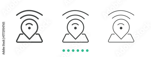 Hotspot Locations icon. Thin line icon vector