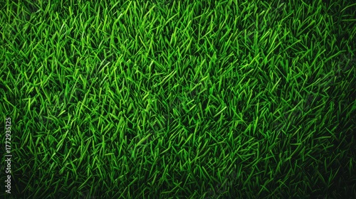 A close-up view of lush green grass blades, showcasing vibrant textures and colors.