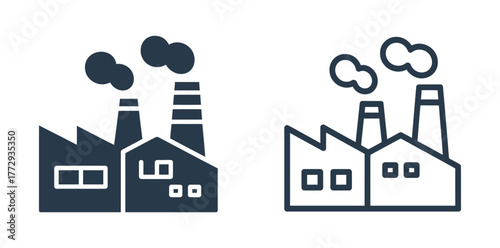 Factory icon set , industry and manufacturing symbol. vector illustration 