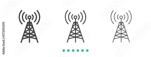 Cellular Transmission Tower icon. Thin line icon vector
