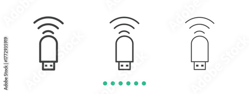 Wireless USB Modem icon. Thin line icon vector