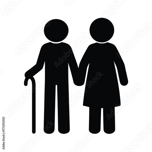 Elderly couple holding hands, a symbol of love, support, and companionship