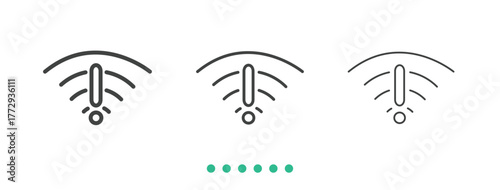 Signal Problem icon. Thin line icon vector