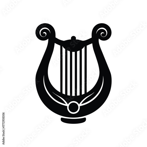 David Harp and Lyre Icon Vector