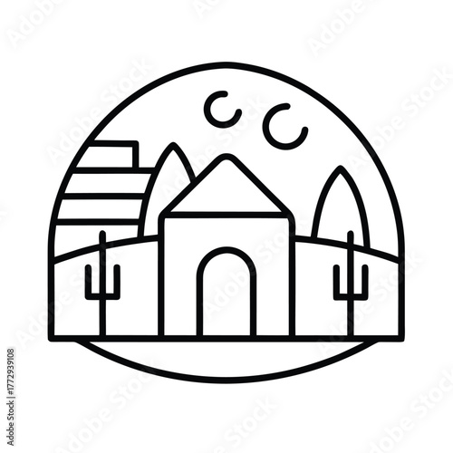 Desert Architecture Outline Icon