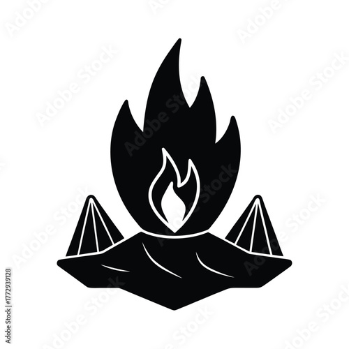 Desert Campfire Symbol Vector