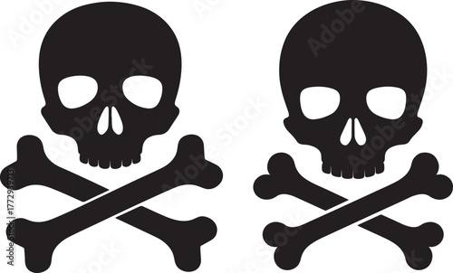 Two skull and crossbones silhouette