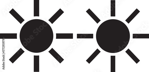 Two suns connected by lines silhouette