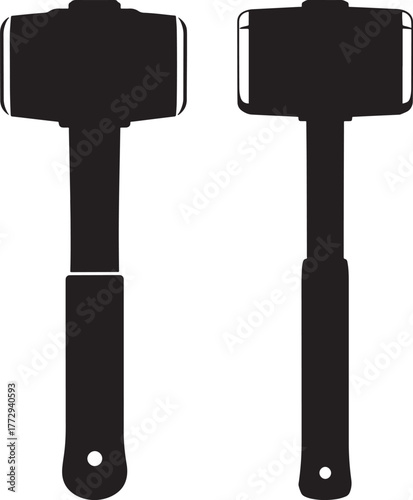 Two sledgehammer tools silhouette