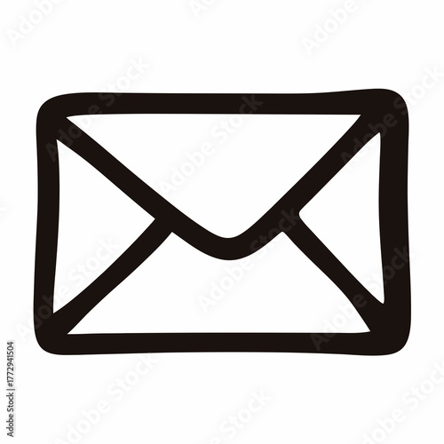 Simple illustration of an envelope isolated on white background for communication purposes